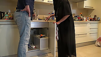 A Rough Encounter Between A British Plumber And An Amateur Muslim Milf In Her Uk Kitchen