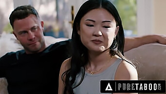 Lulu Chu Stumbles Upon Her Neighbor'S Kinky Threesome And Gets Caught Up In The Bdsm Reality Show