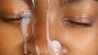 Facial Cum Shower On A Black Teen In A Bukkake Orgy