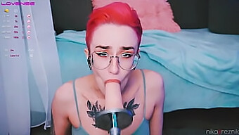 Young Woman Enjoys Oral Sex With Dildo And Tattoos