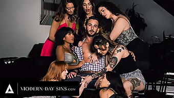 Ember Snow And Madi Collins Dominate A Wild Orgy With Multiple Partners