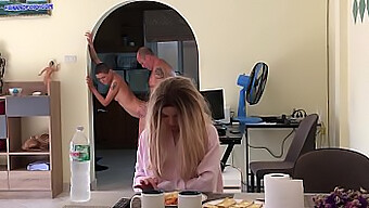 Mom And Dad Caught Fucking In The Kitchen