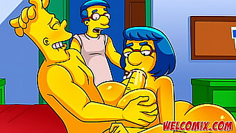 Barty Blir Skitten Med En Moden Simpsons-Tegneseriemamma - En Simptoons Hentai-Parodi