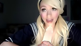 Small-Breasted Babe Concealed In Cosplay Enjoys Oral Sex