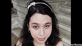 Danithecutie, Sexy Pinoy Transsexuală, Își Expune Țâțele Și Fundul Într-O Toaletă Publică.