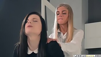 Pareja De Lesbianas Glamorosas Exploran El Sexo Duro Con Juguetes Y Bdsm